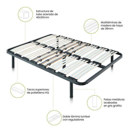 Base de cama de ripas RX Diamond 135x200 cm Base de cama de ripas RX Diamond 135x200 cm