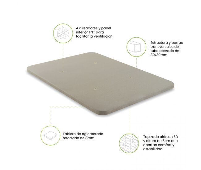Base tapizada uniforme y sólida en color beige 105x190 cm air 3d beige 105x190 cm