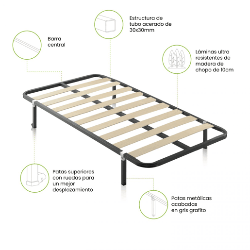 Estrado de ripas RX Silver 90x190 cm