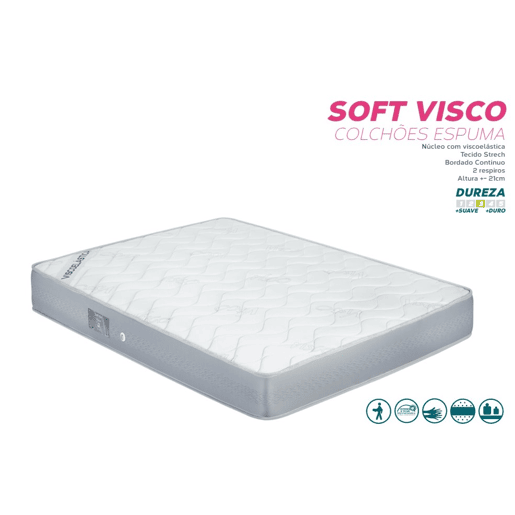 COLCHÃO VISCOELÁSTICO SOFT VISCO ENROLÁVEL 160x200