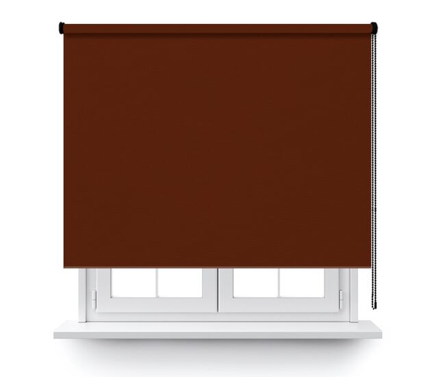 Estor enrollable opaco en color marron