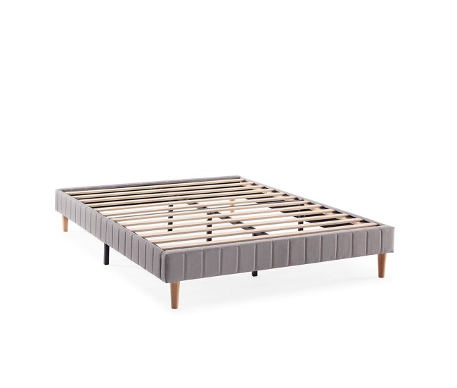 Base tapizada eris 140x200 cm color gris claro