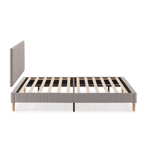 Base estofada + cabeceira Eris 140x190 cm Cinza escuro