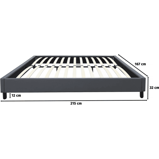 Estrado Andy - 160 x 200 cm - PVC - Cinza antracite