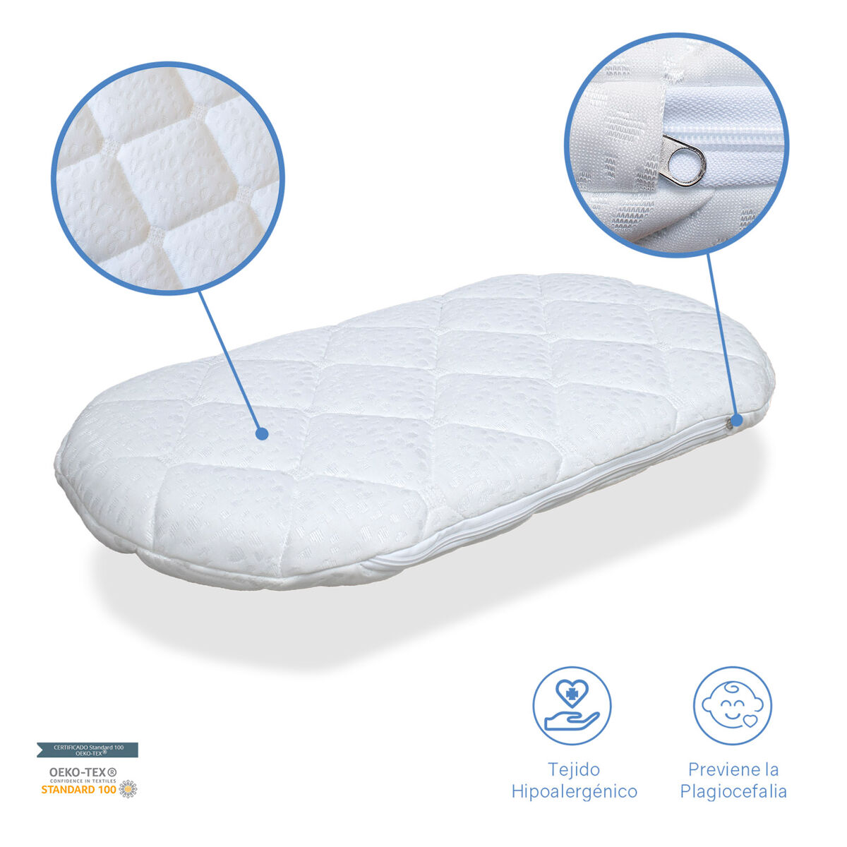 Colchon para Capazo bebe Transpirable 2 en 1