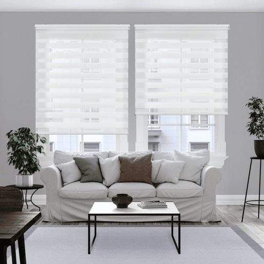 Estores Noite e Dia, estore de rolo duplo tecido Branco 120 x 180 cm