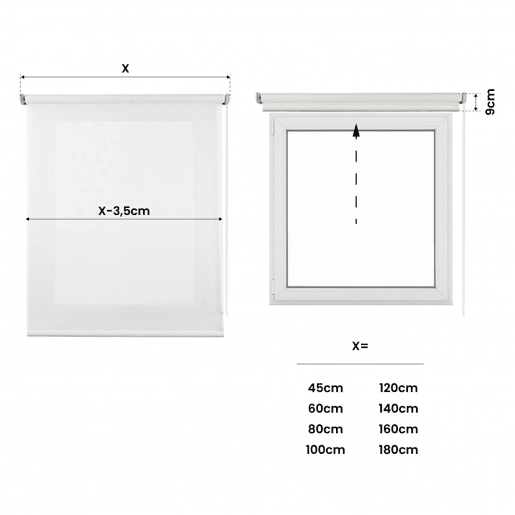 Estores translúcidos Estore de rolo para janelas Branco 160x180 cm