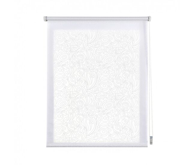 Estores enrollables estampado, estor con dibujos traslúcido blanco cachemira, 90 x 180 cm
