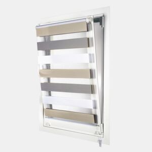 Estores Noite e Dia EasyFix, estore de rolo instalação sem furar Branco - Cinza - Bege 75 x 180 cm