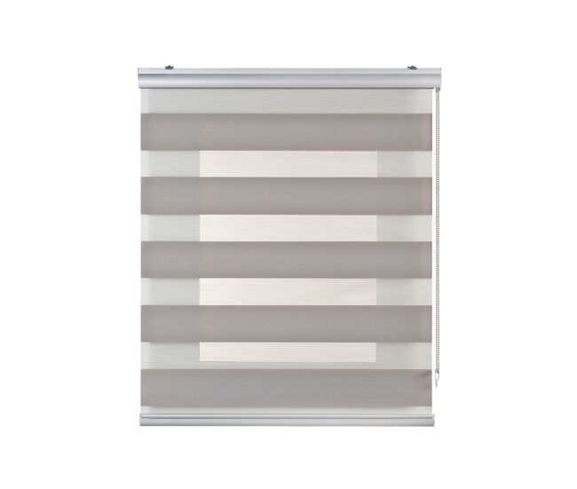 Estores noche y día premium, estor enrollable con acabados de aluminio premium gris piedra, 60 x 250 cm