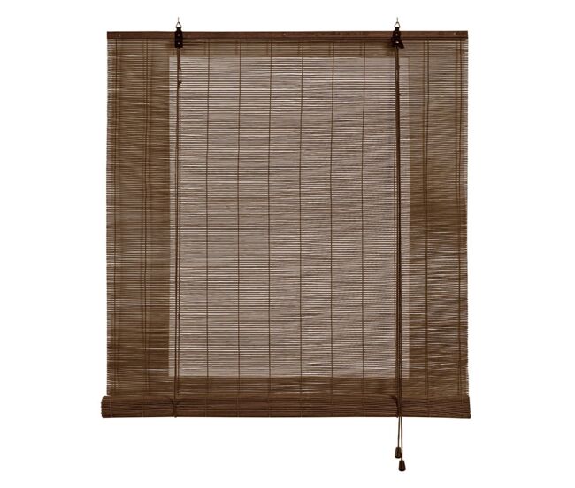 Estores de bambú, estor enrollable de bambú natural exterior e interior marrón claro, 150 x 175 cm