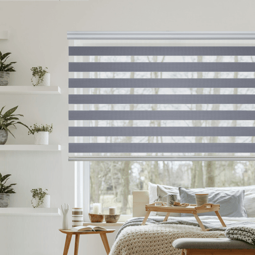 Estores Noite e Dia Premium, estore de rolo com acabamento em alumínio Premium Prata 180 x 250 cm