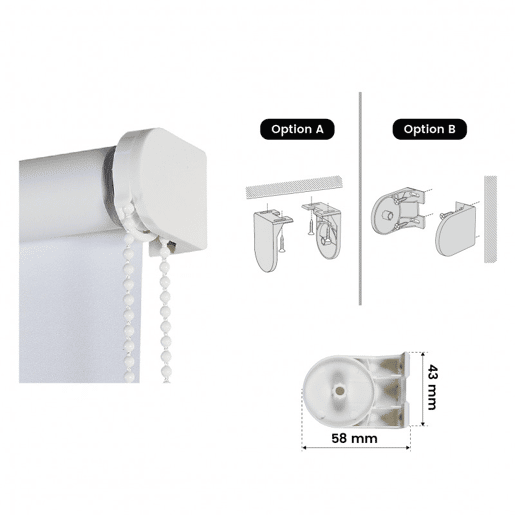 Estores Blackout Estore de rolo Opaco Branco 160 x 250 cm