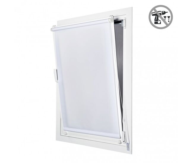 Estor traslúcido premium, estor enrollable decorativo con acabados metálicos blanco, 140 x 180 cm