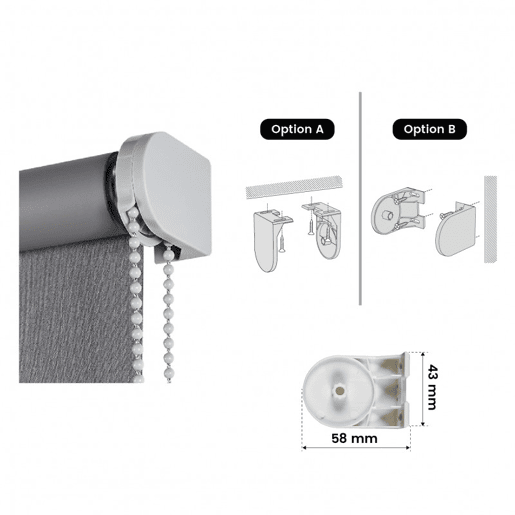 Estores Blackout Estore de rolo Opaco Cinza escuro 200 x 250 cm