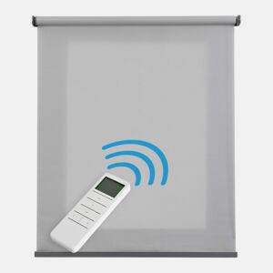 Estore de Rolo Translúcido Motorizado Estores automáticos com bateria motor e controlo remoto Acabamento em alumínio Cinza 100 x 250cm