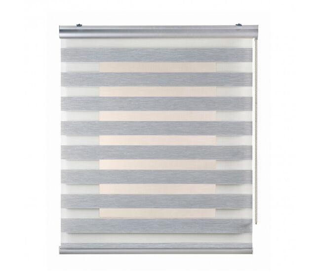 Estores noche y día premium, estor enrollable con acabados de aluminio premium gris, 100 x 250 cm