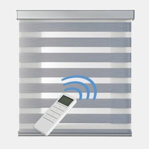 Estore de Rolo Motorizado Automático Noite e Dia com bateria, Estore com motor e controlo remoto Acabamento em alumínio Cinza 180x250