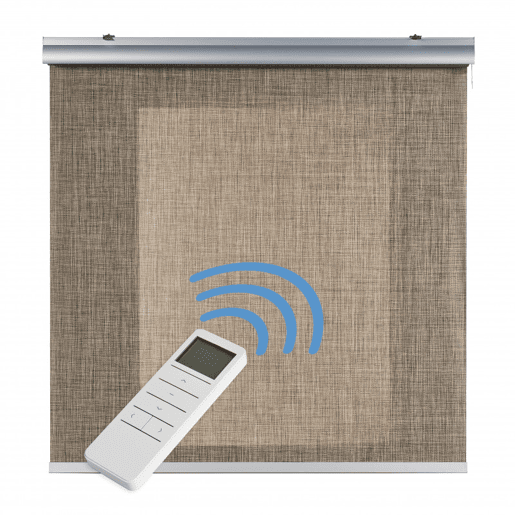 Estore de Rolo Screen Estore automático motorizado com controlo remoto Tecido técnico Acabamento em alumínio Castanho 140 x 250cm