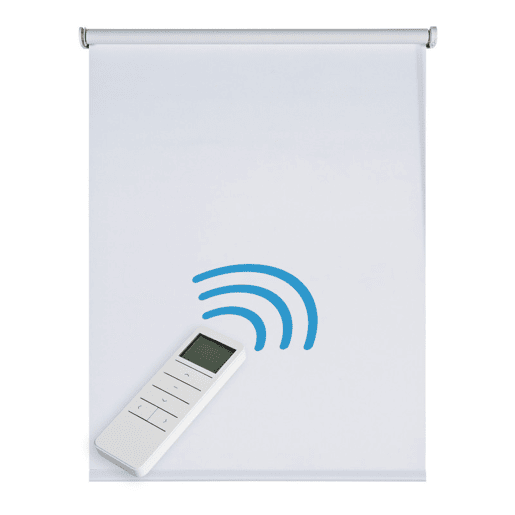 Estore de Rolo Opaco Motorizado Estores automáticos com bateria motor e controlador Premium Branco 120 x 250cm