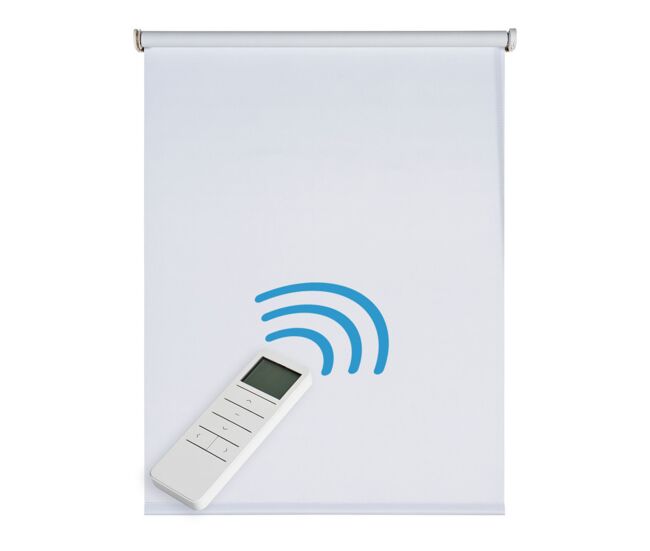 Estor motorizado opaco estores enrollables blackout automático con batería, motor y mando premium blanco 120 x 250cm