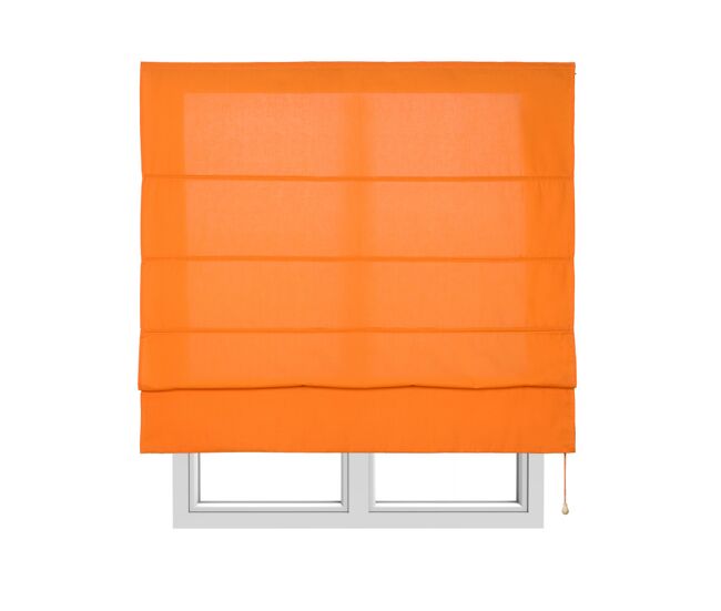Estor plegable con varillas, estor textil traslúcido naranja, 90 x 175 cm
