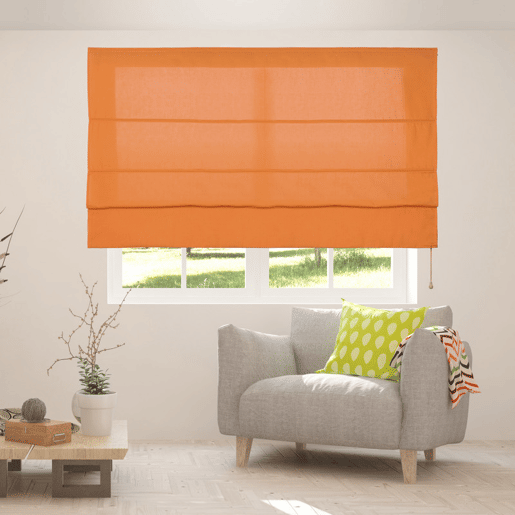 Estores de rolo com varetas, estore translúcido transparente Laranja 90 x 175cm