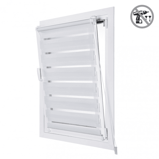 Estores Noite e Dia EasyFix, estore de rolo instalação sem furar Branco 45 x 180cm
