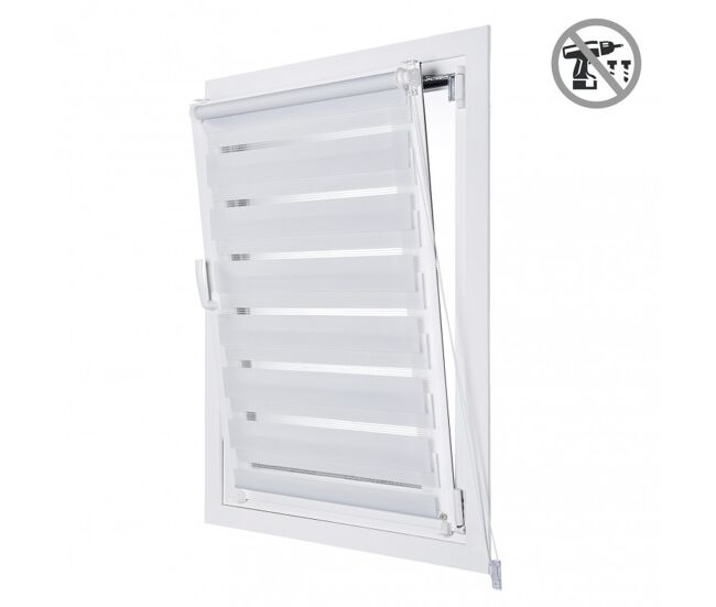 Estores noche y día easyfix, estor enrollable de instalación sin taladrar blanco, 75 x 180 cm