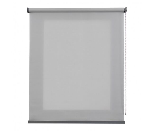 Estor traslúcido premium, estor enrollable decorativo con acabados metálicos plata, 80 x 250 cm