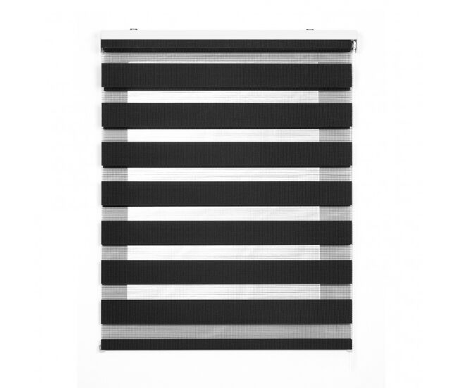 Estores noche y día estor enrollable con doble tejido gris, 60 x 180 cm