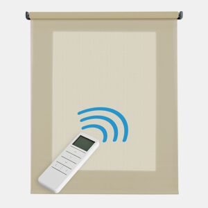 Estore de Rolo Motorizado Opaco Automático Blackout com bateria, motor e controlo Premium Bege 140x250 cm