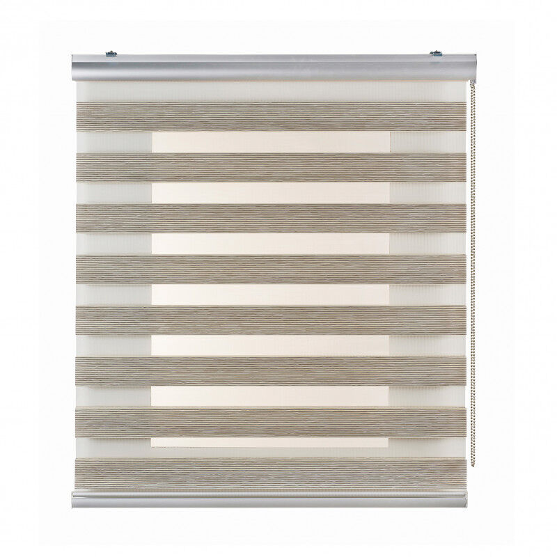 Estores noche y día premium, estor enrollable con acabados de aluminio premium beige, 200 x 250 cm