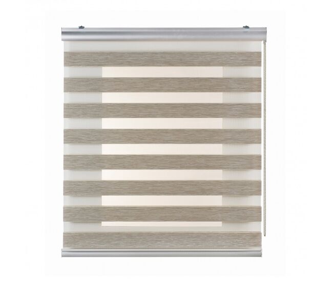 Estores noche y día premium, estor enrollable con acabados de aluminio premium beige, 140 x 250 cm