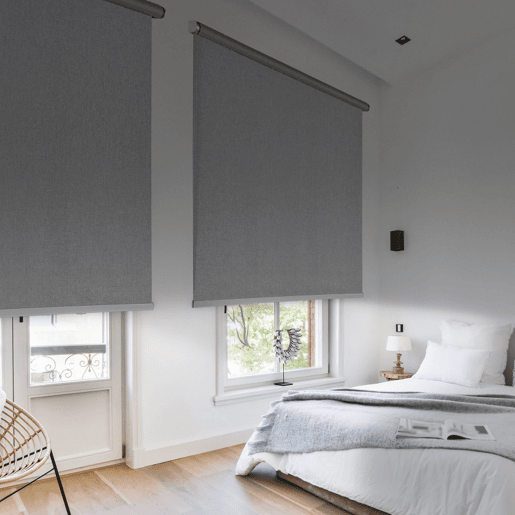 Estore de Rolo Blackout Blind Premium com acabamento em alumínio Cinza 60 x 180 cm