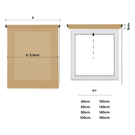 Estores translúcidos Estore de rolo para janelas Branco 100x250 cm