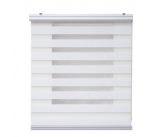 Estores noche y día premium, estor enrollable con acabados de aluminio premium blanco, 200 x 250 cm