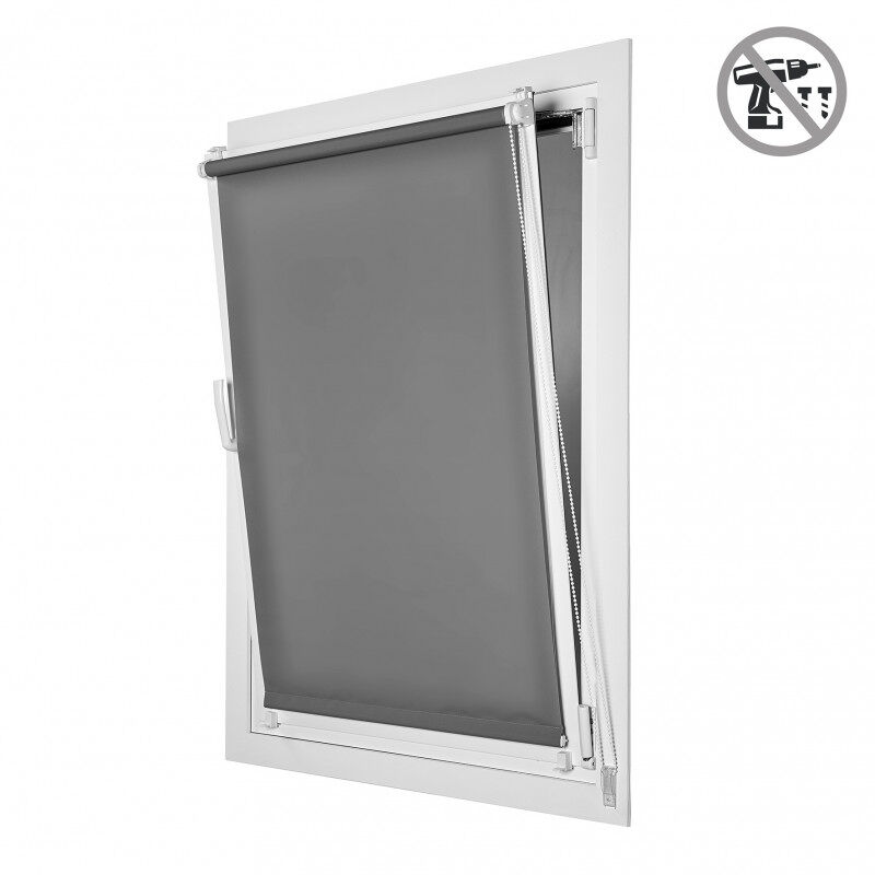 Estor traslúcido easyfix, estores enrollables de instalación sin taladrar gris, 60 x 180 cm