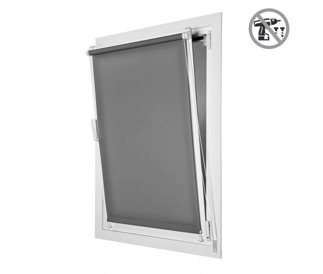 Estor traslúcido easyfix, estores enrollables de instalación sin taladrar gris, 150 x 180 cm