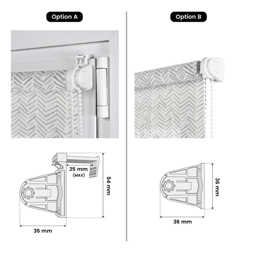 Estores impressos, estore de rolo com desenhos Translúcidos de Cinza natural 75 x 180 cm