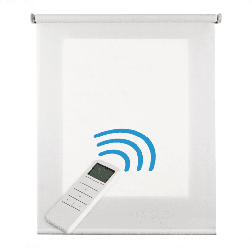Estore de Rolo Estores Automáticos translúcidos Motorizados com bateria, motor e controlo remoto Branco 160 x 250 cm