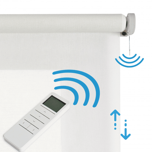 Estore de Rolo Estores Automáticos translúcidos Motorizados com bateria, motor e controlo remoto Branco 160 x 250 cm