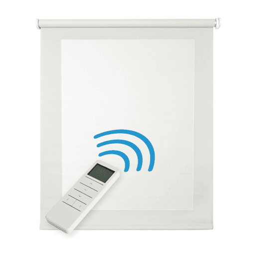 Estore de Rolo Screen Estores Automáticos Motorizados com controlo remoto Tecido técnico Isolamento térmico Branco 100 x 250cm