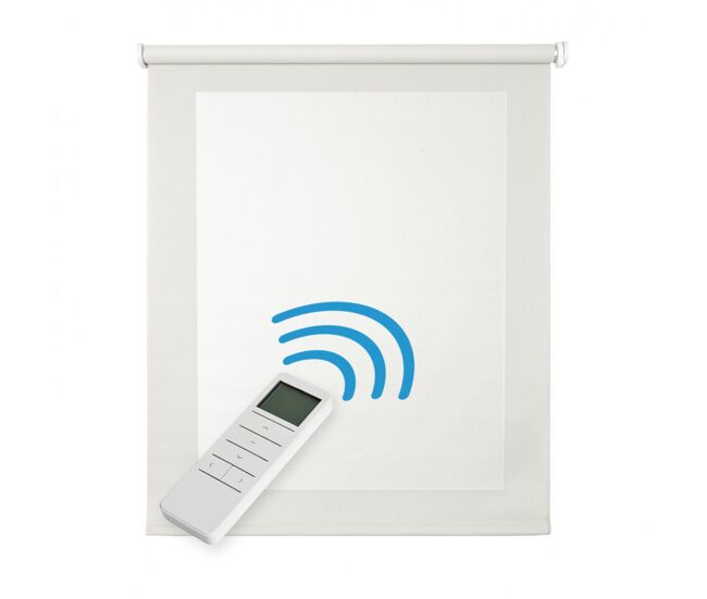 Estores enrollables screen estor motorizado automático con mando tejido técnico aislante térmico blanco 180 x 250cm
