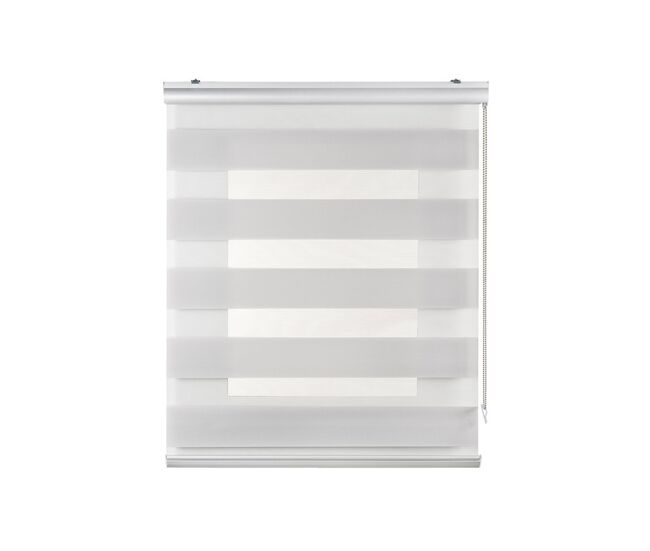 Estores noche y día premium, estor enrollable con acabados de aluminio premium gris claro, 120 x 250 cm