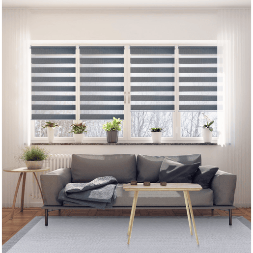 Estores Noite e Dia EasyFix, estore de rolo instalação sem furar Prata 120 x 180 cm