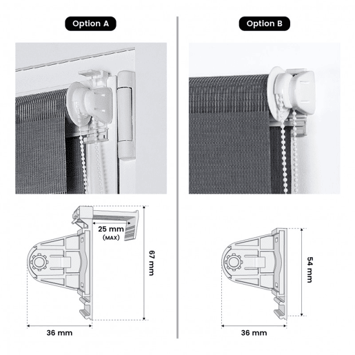 Estores Noite e Dia EasyFix, estore de rolo instalação sem furar Prata 120 x 180 cm