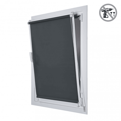 Estores Opaco EasyFix, estore de rolo instalação sem furar Cinza 60 x 180 cm