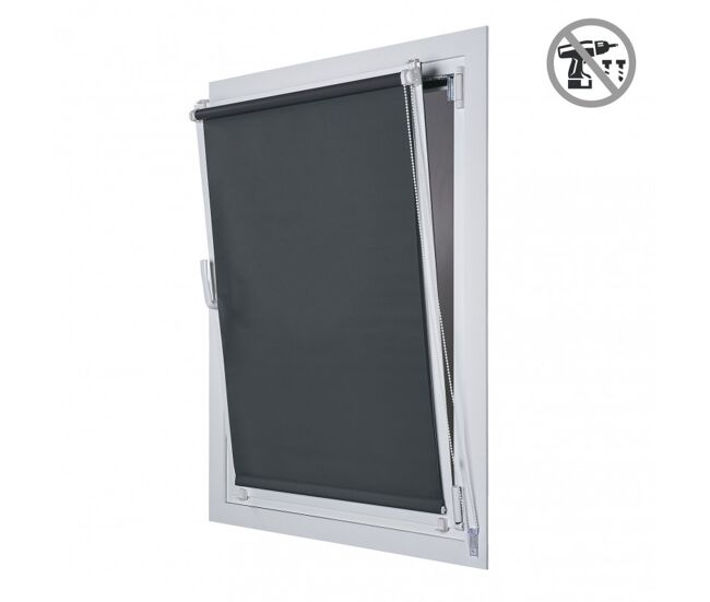 Estor opaco easyfix, estores enrollables de instalación sin taladrar gris, 120 x 180 cm