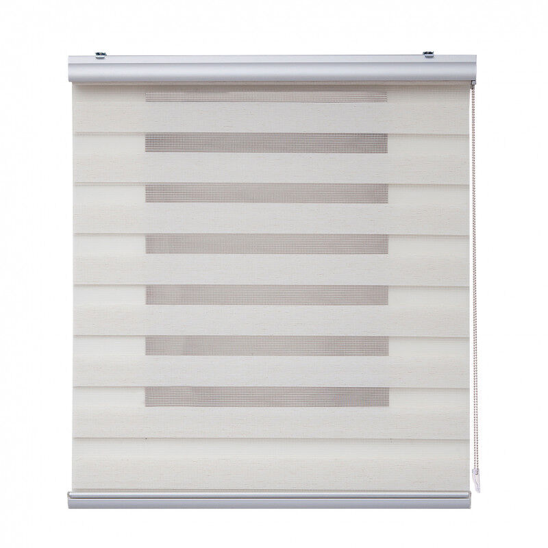 Estores noche y día premium, estor enrollable con acabados de aluminio premium lino, 140 x 250 cm